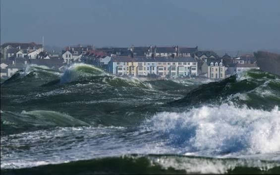 Wide sandy beach at Rhosneigr on Anglesey's windswept west coast